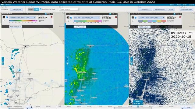 Vaisala Weather Radar WRM200 - Data collected of wildfire at Cameron Peak, CO, USA, in October 2020 смотреть онлайн