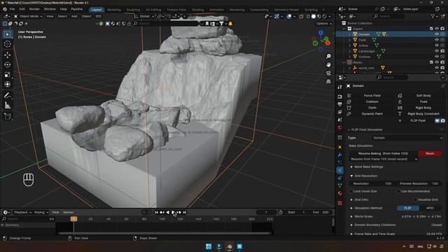 Waterfall Simulation by Flip Fluids Addon in Blender смотреть онлайн