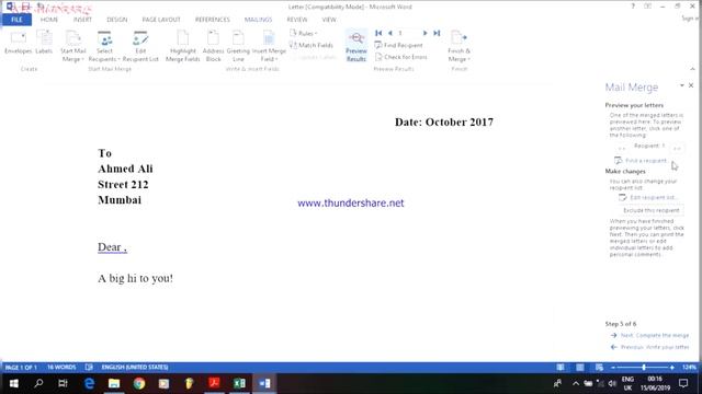 NIOS Data Entry Operations 229/336 Practical 3 MS Word Mail Merge смотреть онлайн
