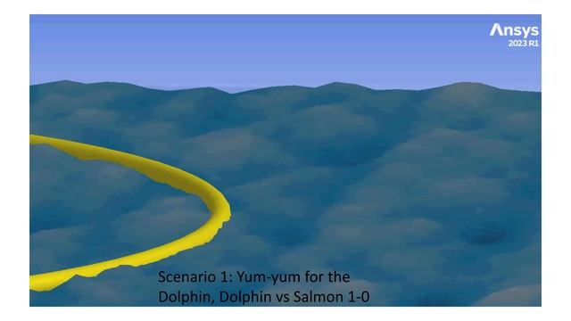 Dolphin vs Salmon (hydrodynamic simulation of Dolphin diving into fish farming cage) смотреть онлайн