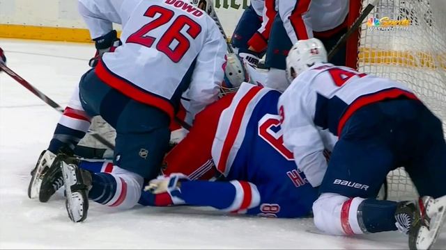 Tom Wilson Slams Panarin On The Ice With No Helmet смотреть онлайн
