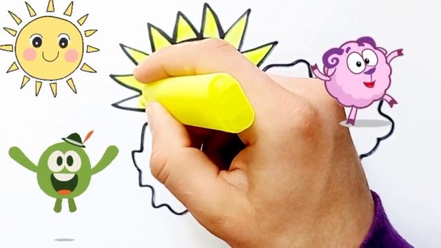 Draw cloud and sun for children / Нарисуйте облако и солнце для детей / Quyosh va bulut rasmi смотреть онлайн