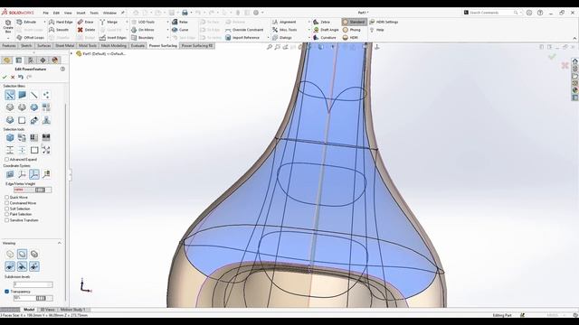Loft Example With Power Surfacing | SOLIDWORKS смотреть онлайн
