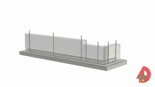 Concrete footing with rebar rendered in Autodesk Revit смотреть онлайн