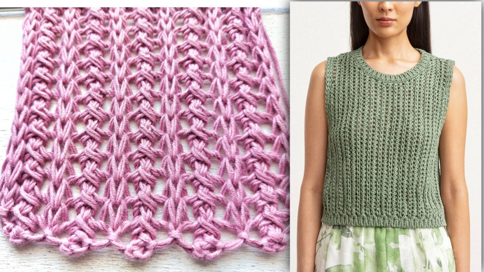 Ажурный узор летнего хлопкового топа от Ирис фон Арним ⭐ Очень легкий и простой в вязании смотреть онлайн