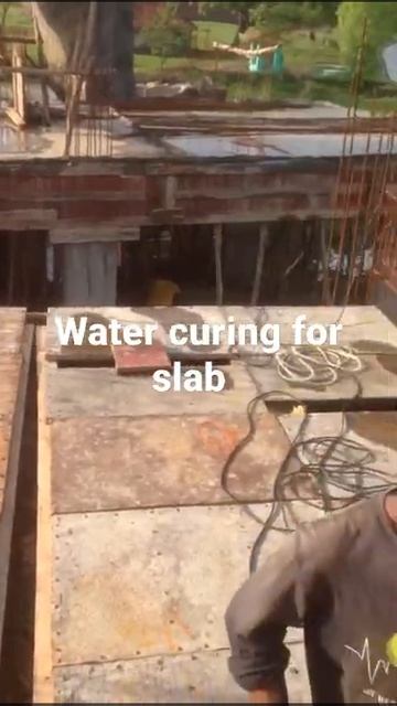 Slab Water Curing For  21days After Casting Check By Me And My Enginer