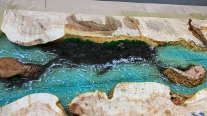 Как залить стол из дерева Море из эпоксидной смолы и клена часть 2