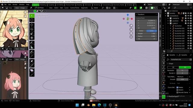 character modeling in blender timelapse - sculpting anya forger spy x family смотреть онлайн