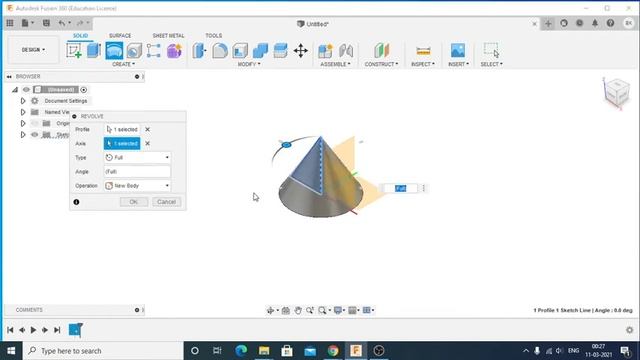 Cone in Fusion 360 смотреть онлайн