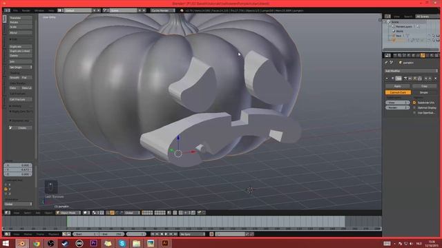 How to make a Jack-o-lantern!! - Blender Tutorial смотреть онлайн