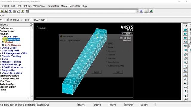 Bending of Cantilever Beam Simulation on Ansys Mechanical APDL смотреть онлайн