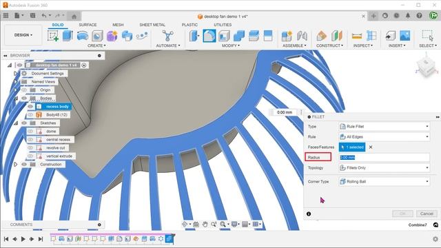 Fusion 360 | Desktop fan chassis смотреть онлайн