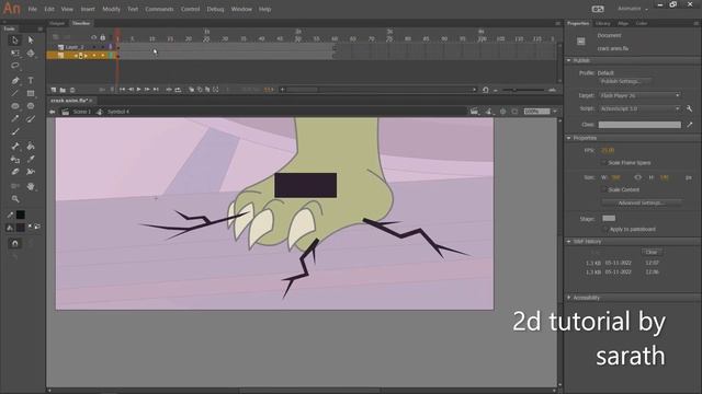 CRACK AND CAMERA SHAKE| how to create crack on floor and camera shake| adobe animate cc | смотреть онлайн