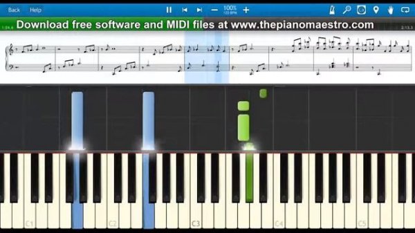 Speak Softly Love The Godfather - Nino Rota -- piano lesson with Synthesia