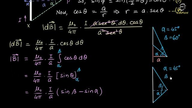 Biot - Savart Law - Part 2 || Application 1 || Class 12 - Moving Charge and Magnetism || in HINDI смотреть онлайн