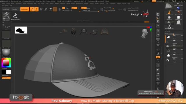 Create a Baseball Cap in Minutes: How It’s Made – Pixologic Paul Gaboury - ZBrush 2021.6 смотреть онлайн