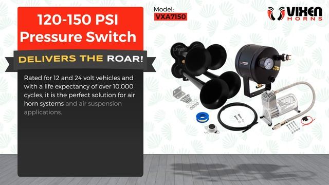 📢 VIXEN HORNS VXA7150 120-150 PSI Pressure Switch 🔥 смотреть онлайн