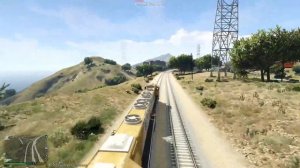 GTA 5 Mods - REALISTIC LONGER TRAINS MOD! FLYING TRAINS! CRAZY CRASHES!