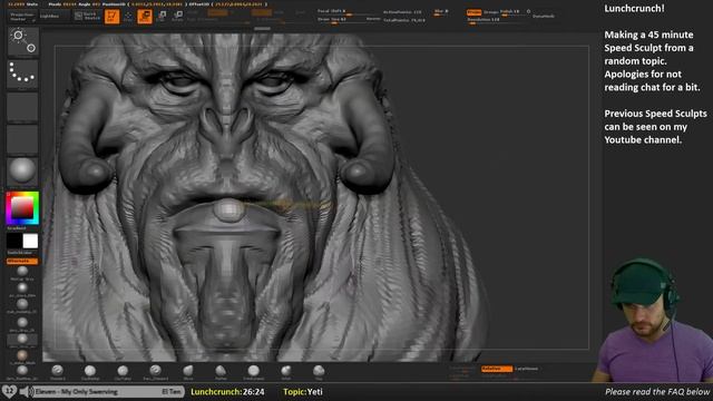 Zbrush Speed Sculpt - Yeti смотреть онлайн
