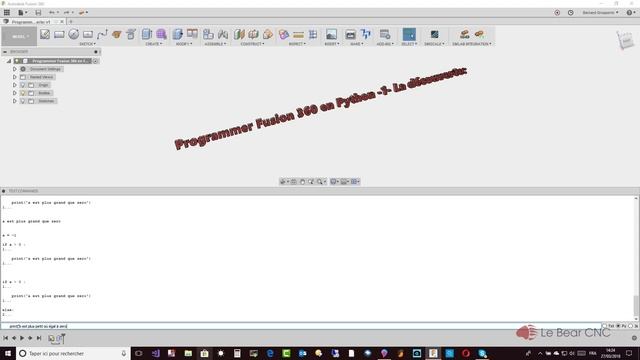 1 - Découverte de Python - Programmation de l'API Fusion 360 смотреть онлайн