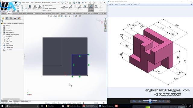 Solidworks Exercises || Exercise No. 183 || Eng Hesham Ahmed смотреть онлайн