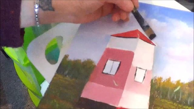 How to paint REALISTIC grass and Tulips Easy Acrylic Painting for Beginners Part 2 смотреть онлайн