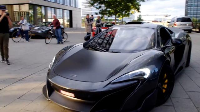 Mc laren 675lt accelerating at hyatt regency Düsseldorf смотреть онлайн