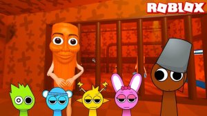 Спрунки Brud Играет в Tung Tung Tung Sahur Prison Run Obby в РОБЛОКС | Incredibox Sprunki