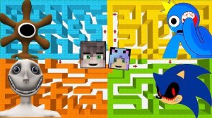 СОНИК ЧЕЛОВЕК ЗА ОКНОМ В МАЙНКРАФТ ПОЧЕМУ ЭТО ЛУЧШИЙ ЛАБИРИНТ ДЛЯ РАДУЖНЫХ ДРУЗЕЙ