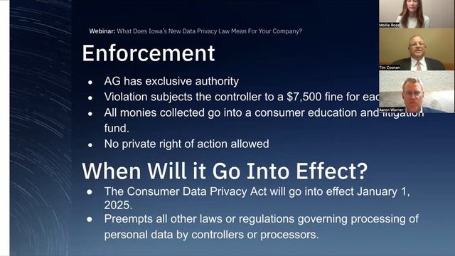 TAI Webinar: "What Does Iowa's Data Privacy Law Mean For Your Company?" смотреть онлайн