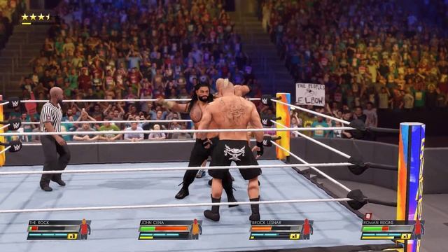 WHAT IF...? Roman Reigns VS. The Rock VS. Brock Lesnar VS. John Cena // WWE 2K22 Gameplay Full HD смотреть онлайн