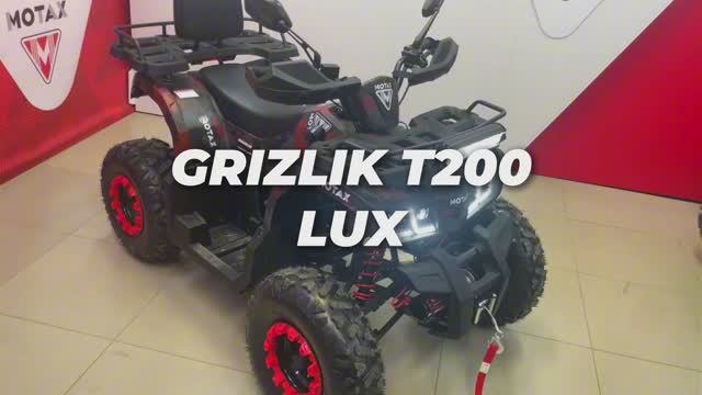 Подростковый бензиновый квадроцикл MOTAX GRIZLIK T200 LUX красный камуфляж смотреть онлайн