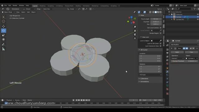 Boolean - Intersect & Union in Blender 2.82 | Tutorials смотреть онлайн