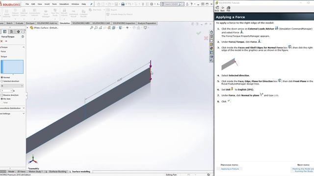 Buckling Load Factor for a Shell Model - Simulation Professional - SOLIDWORKS 2018 смотреть онлайн
