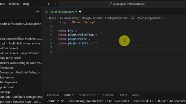 45. Azure Bicep - Bicep Parameters - Simplifying Parameter Management with .bicepparam Files смотреть онлайн
