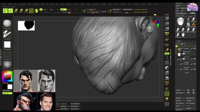 Hair sculpting in ZBrush | Using hair brush | Easy step by step tutorial for beginners смотреть онлайн
