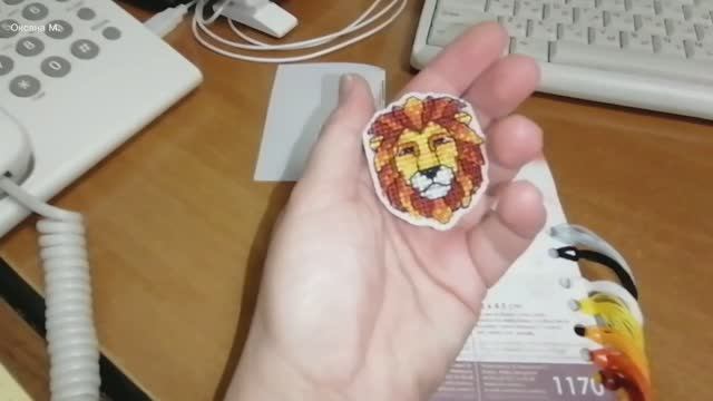 Вышивка значок Лев от "Овен".mp4