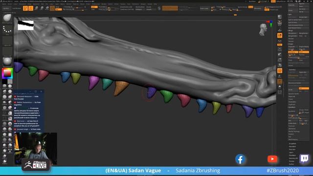 [UA & EN] Sculpt a Crocodile Creature #withme!- Sadan Vague - ZBrush 2021.5 смотреть онлайн