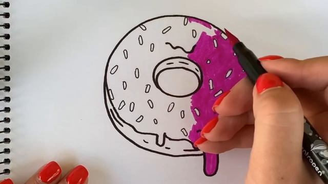 Как нарисовать сладкий пончик