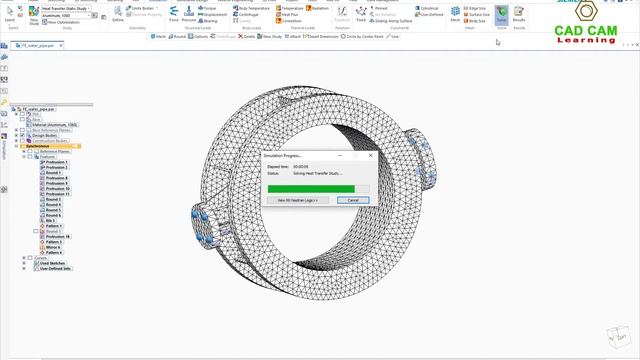 Solid Edge Simulation (FEA) Tutorials #10 | Steady State Thermal Stress Analysis - Water Pipe смотреть онлайн
