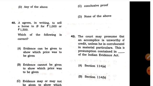 Bihar Apo Exam 2020-21| LAW Paper | Answer Key | SET-A |