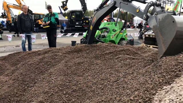 Avant E6 Electric Powered Compact Loader With Remote Controlled Backhoe Attachment At Maxpo 2019