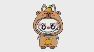 Как нарисовать капибару с лабубу очень легко