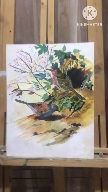 #birdspaintingwithwatercolour #handmadebirdspainting #waterpainting #birdsdetailart #viral #easyart смотреть онлайн