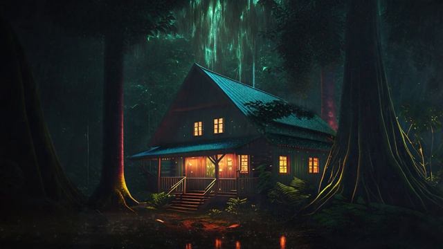 🌧🌲 Zaśnij przy dźwiękach padającego deszczu obok leśnej chatki - Usypiający deszcz w lesie 🌧🌲 смотреть онлайн