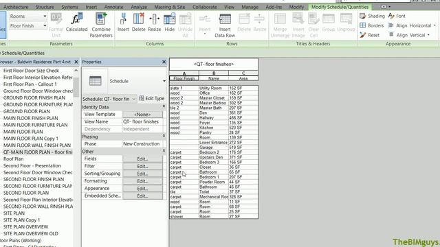 Revit - Calculating Floor Finishes using Schedules - CADtechSeminars.com смотреть онлайн