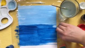 Let’s draw the sea. Рисуем морской пейзаж гуашью с детьми