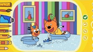 Три Кота- раскраска для детей 😹 😸 😺 Мультик Для Детей С Блестками