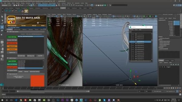 Maya hair creation using GMH2 script