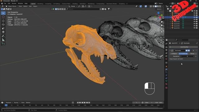 Blender How to Decimate 3D Scans To a Lowered Poly Count смотреть онлайн